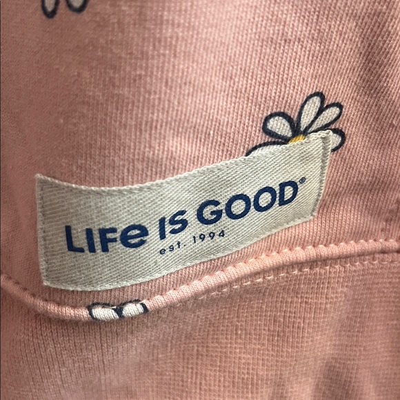 Life Is Good Pink Floral Women's Hoodie - Picture 9 of 9